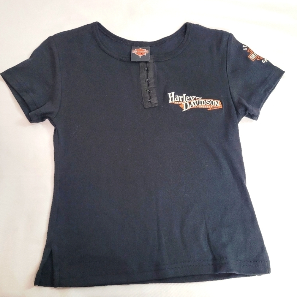 Harley Davidson Short Sleeve Women's Black Tee Size S Atlanta Georgia